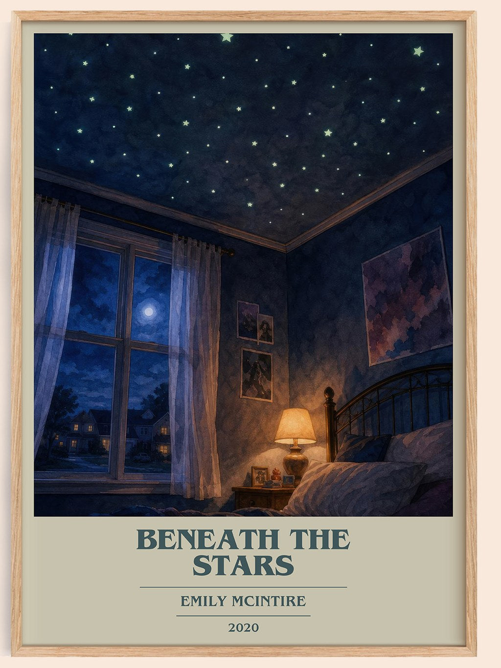 Beneath the Stars book cover book poster by Emily McIntire – framed literary art print