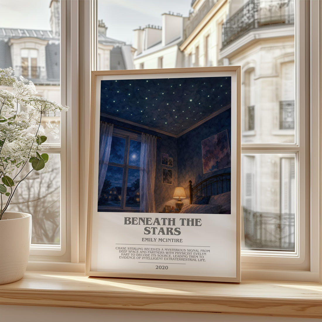 Beneath the Stars bookish poster colour and style options – Emily McIntire book art