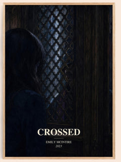 Crossed watercolour book poster by Emily McIntire – framed literary art print