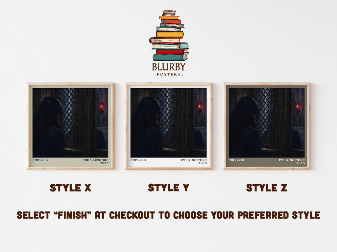 Crossed literary print in frame leaning in hallway – fantasy wall art (mockup)