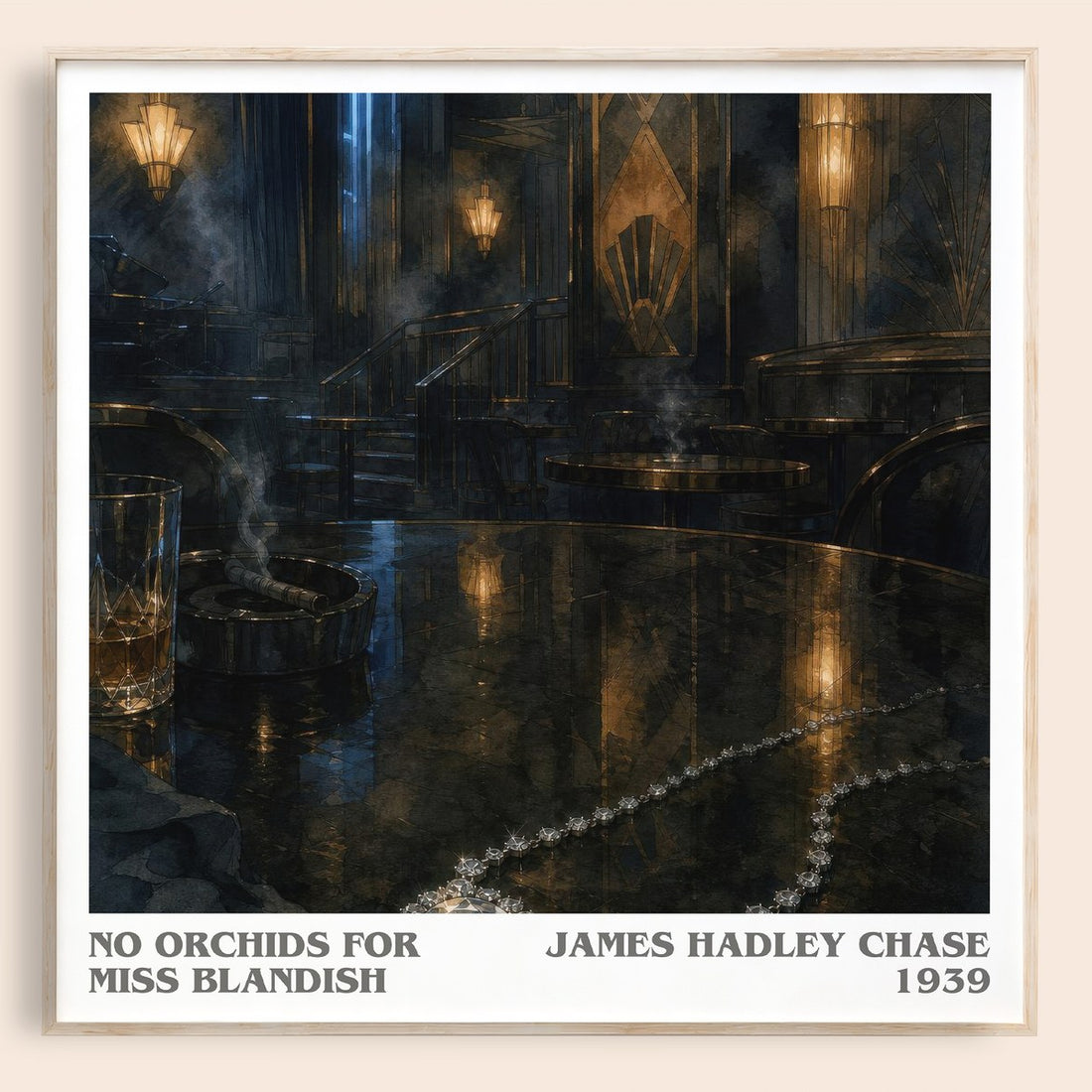No Orchids for Miss Blandish literary book poster by James Hadley Chase – framed literary art print