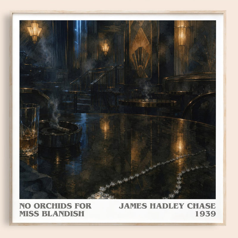 No Orchids for Miss Blandish literary book poster by James Hadley Chase – framed literary art print