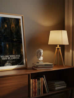 No Orchids for Miss Blandish watercolour print on bookshelf – James Hadley Chase fan gift