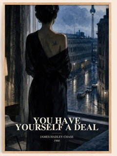 You have yourself a deal watercolour book poster by James Hadley Chase – framed literary art print