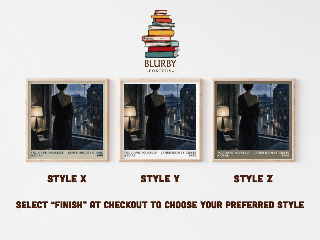You have yourself a deal literary print in frame leaning in hallway – crime wall art (mockup)