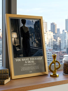 You have yourself a deal bookish print framed by window – literary home decor