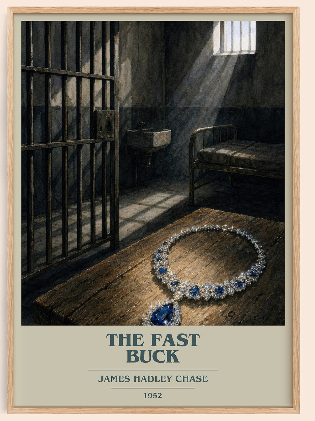 The Fast Buck book cover book poster by James Hadley Chase – framed literary art print