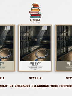 The Fast Buck book cover print in frame leaning in hallway – crime wall art