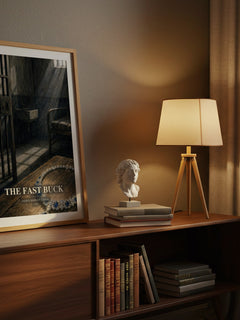 The Fast Buck watercolour print on bookshelf – James Hadley Chase fan gift