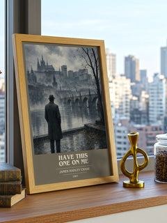 Have this one on me book cover print framed by window – literary home decor
