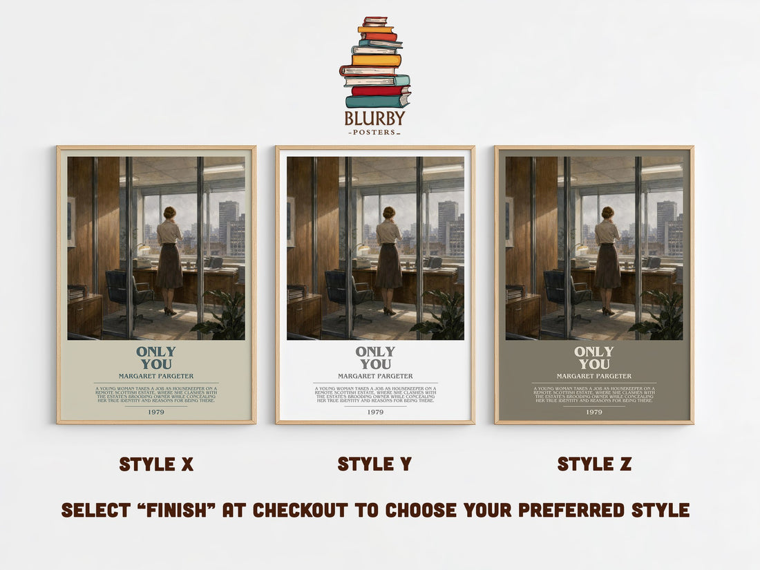 Only You bookish print in frame leaning in hallway – romance wall art (mockup)