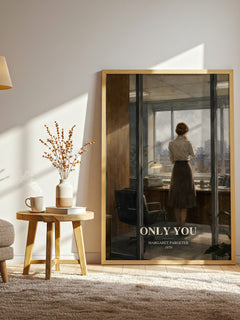 Only You watercolour print in frame leaning in hallway – romance wall art