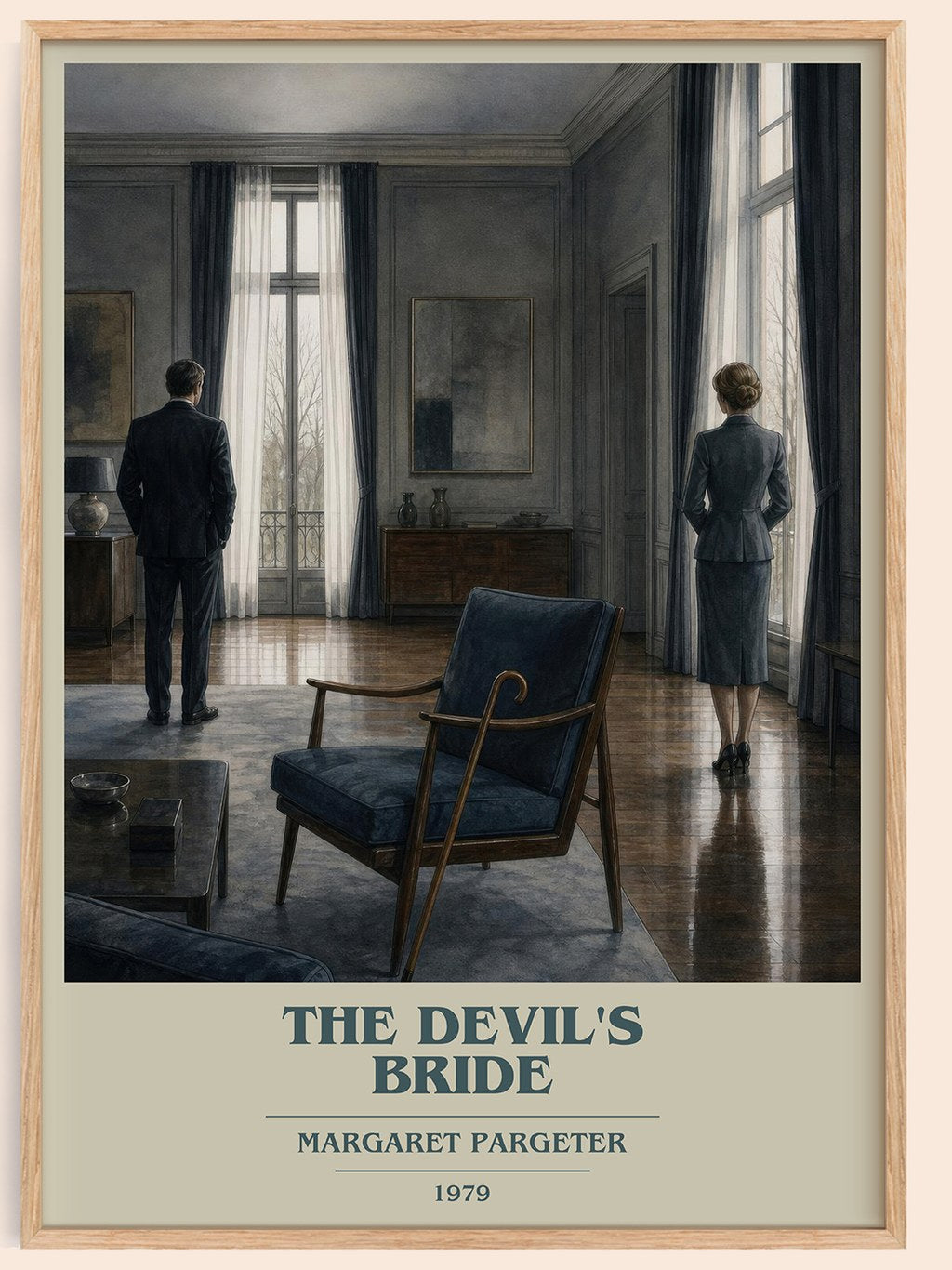 The Devil's Bride book cover book poster by Margaret Pargeter – framed literary art print