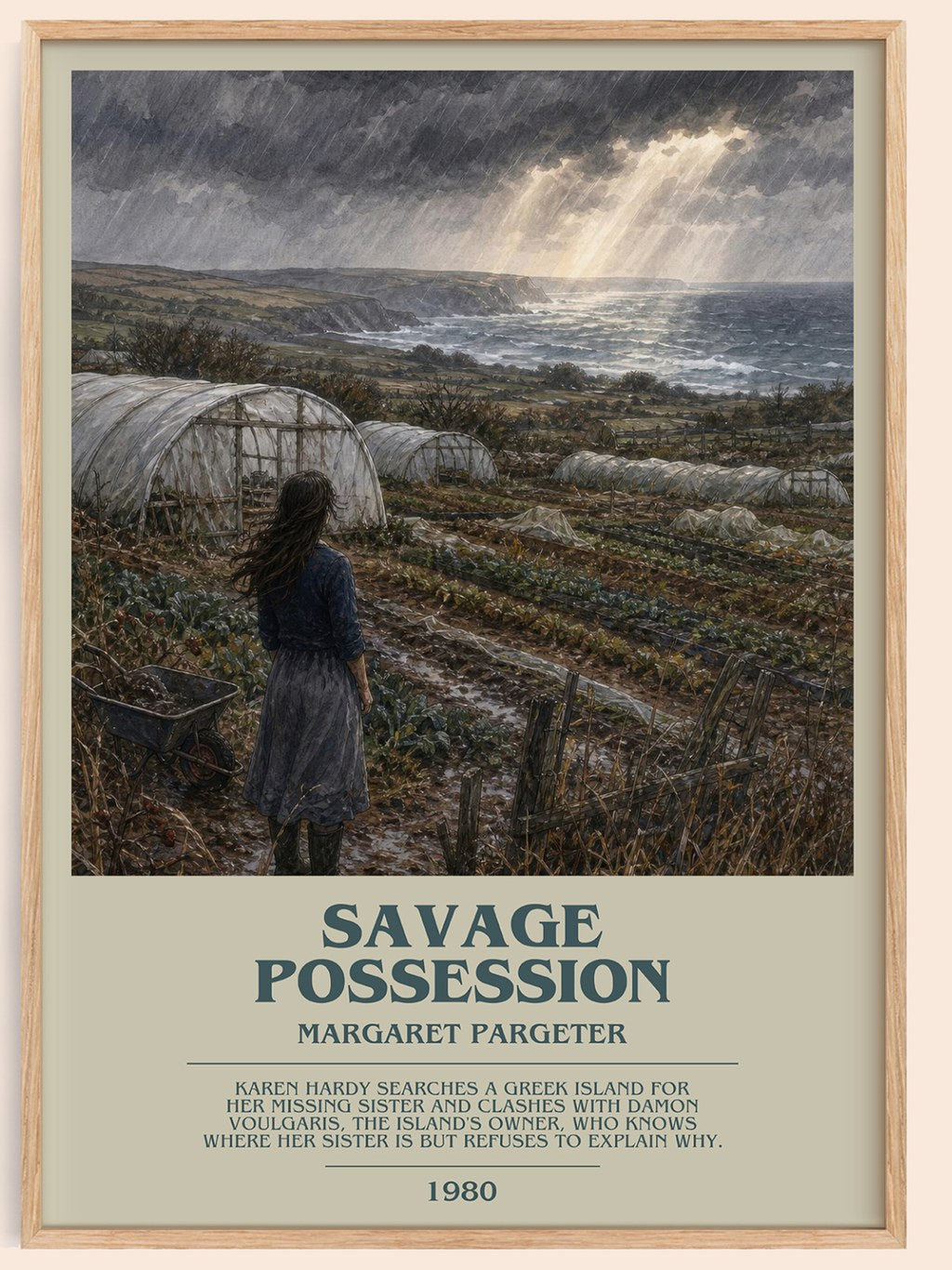 Savage possession bookish book poster by Margaret Pargeter – framed literary art print