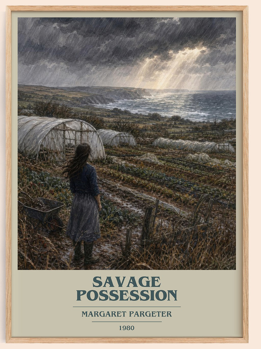 Savage possession book cover book poster by Margaret Pargeter – framed literary art print
