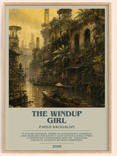 The Windup Girl bookish book poster by Paolo Bacigalupi – framed literary art print