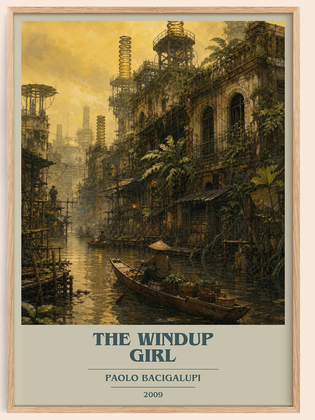 The Windup Girl book cover book poster by Paolo Bacigalupi – framed literary art print