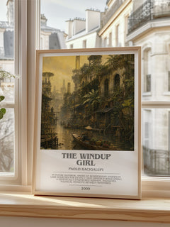 The Windup Girl bookish poster colour and style options – Paolo Bacigalupi book art