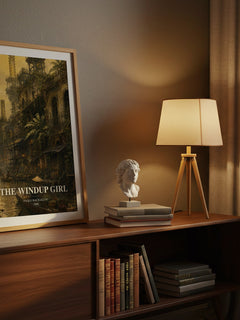 The Windup Girl watercolour print on bookshelf – Paolo Bacigalupi fan gift