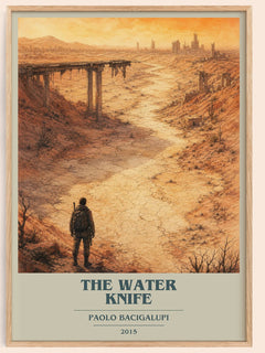 The Water Knife book cover book poster by Paolo Bacigalupi – framed literary art print