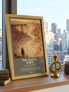 The Water Knife bookish print framed by window – literary home decor