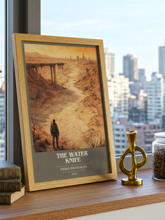 The Water Knife book cover print framed by window – literary home decor