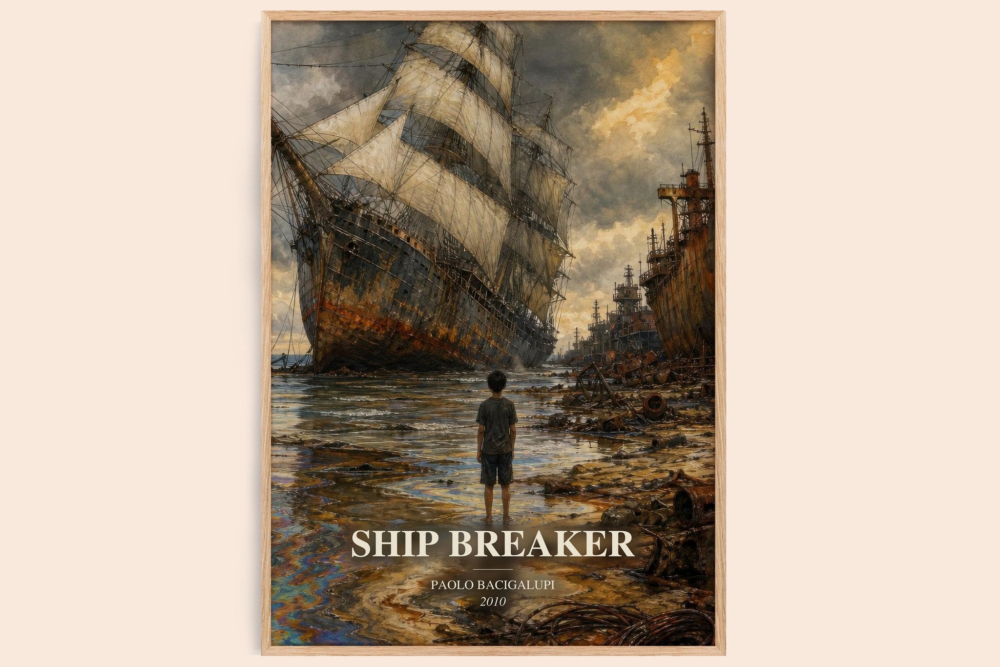 Ship breaker Book Watercolour Illustration by Paolo Bacigalupi