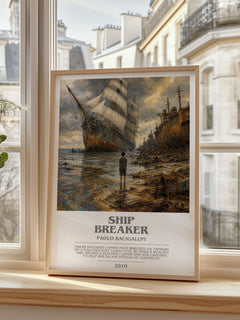 Ship breaker bookish poster colour and style options – Paolo Bacigalupi book art