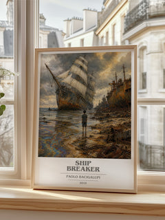 Ship breaker book cover poster colour and style options – Paolo Bacigalupi book art
