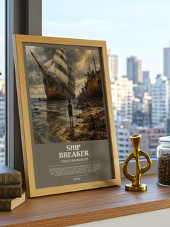 Ship breaker bookish print framed by window – literary home decor