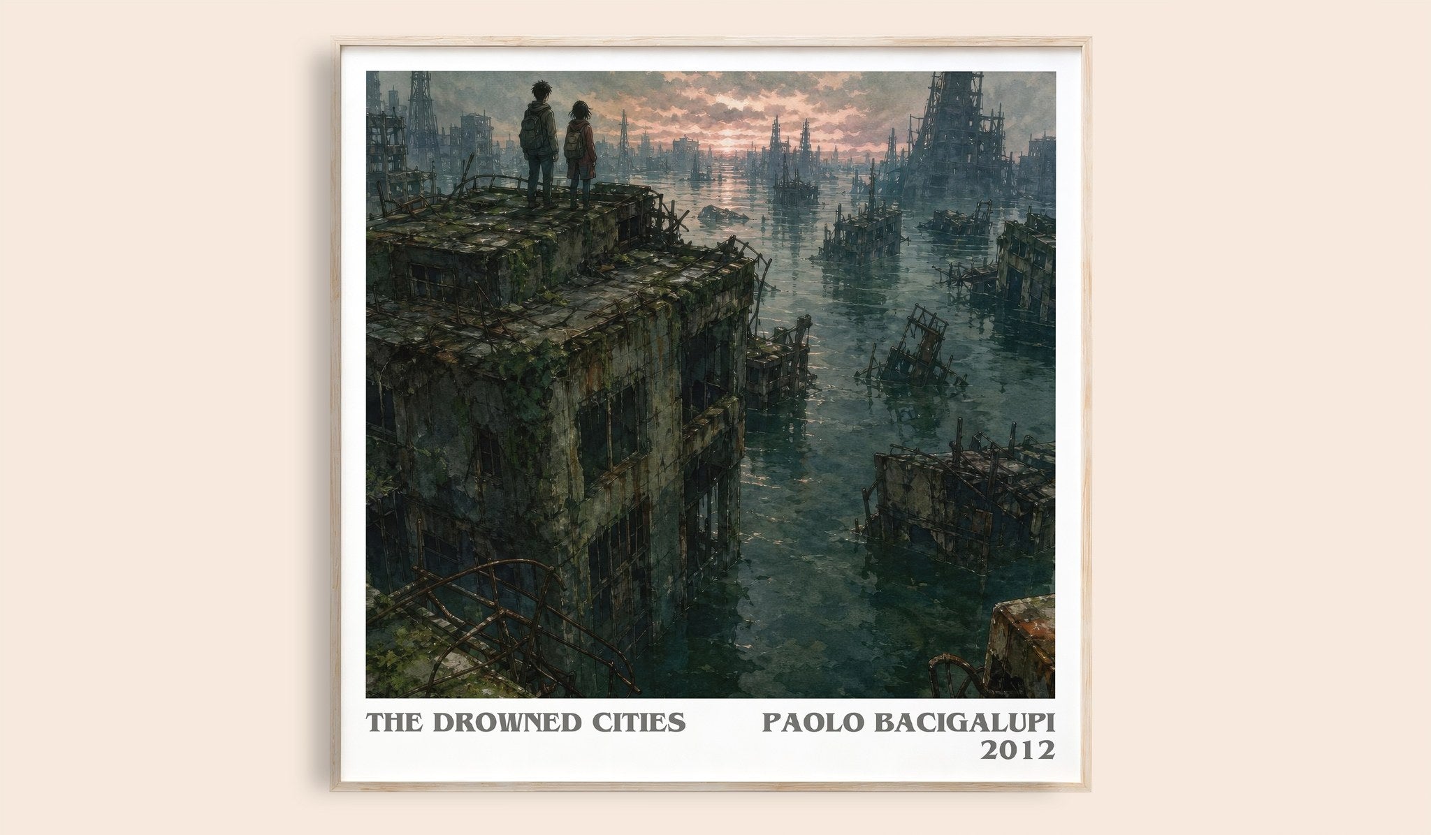 The drowned cities Literary Art Print by Paolo Bacigalupi
