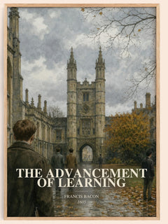 The advancement of learning watercolour book poster by Francis Bacon – framed literary art print