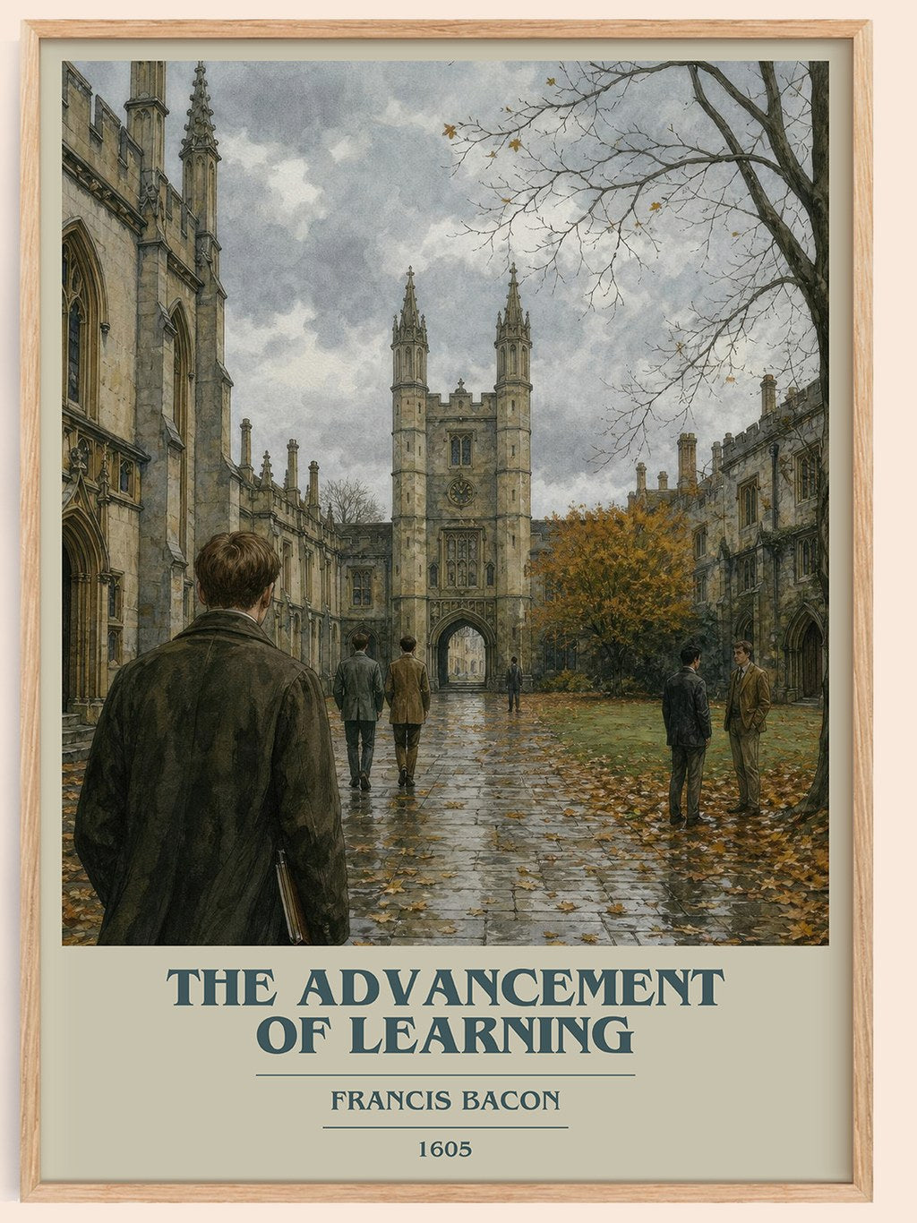 The advancement of learning book cover book poster by Francis Bacon – framed literary art print