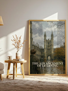 The advancement of learning watercolour print in frame leaning in hallway – philosophy wall art