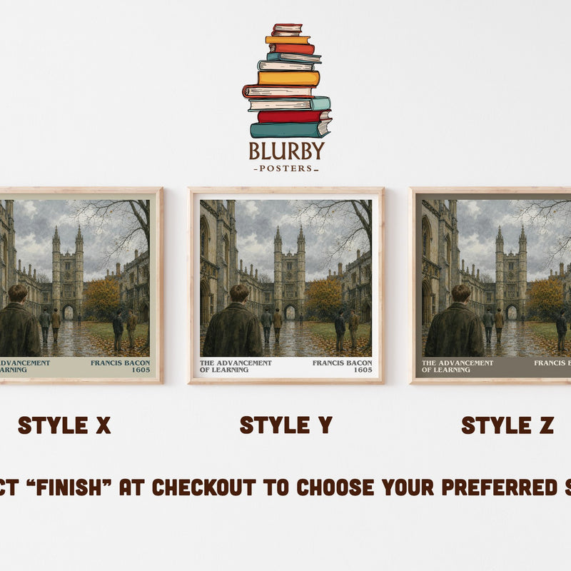 The advancement of learning literary print in frame leaning in hallway – philosophy wall art