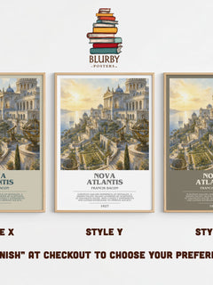 Nova Atlantis bookish print in frame leaning in hallway – philosophy wall art