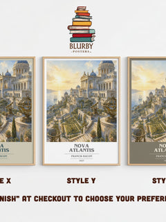 Nova Atlantis book cover print in frame leaning in hallway – philosophy wall art