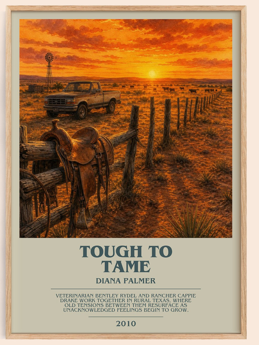 Tough to Tame bookish book poster by Diana Palmer – framed literary art print