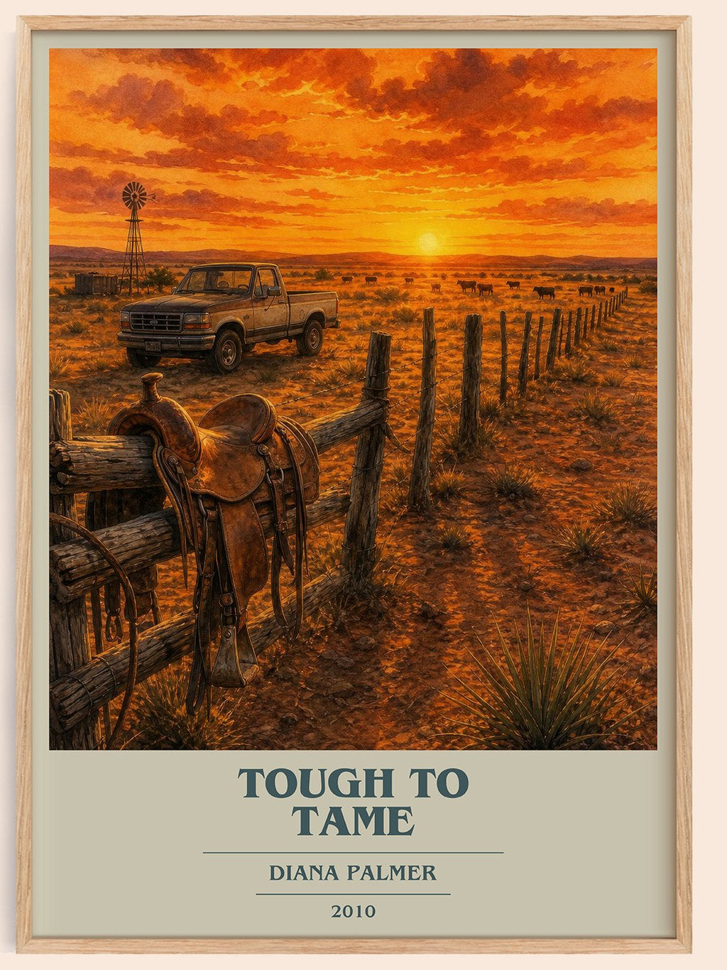 Tough to Tame book cover book poster by Diana Palmer – framed literary art print