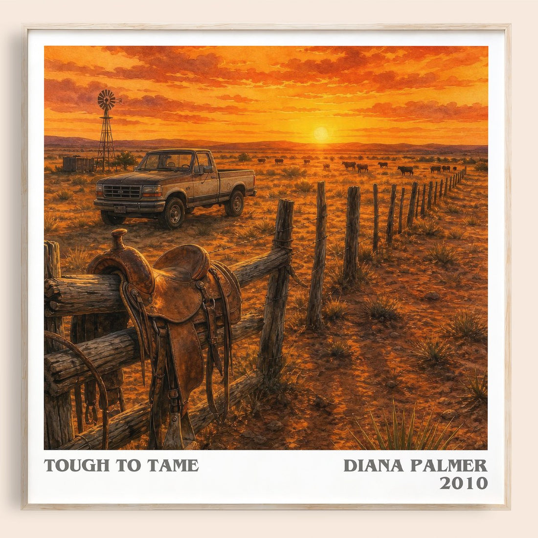 Tough to Tame literary book poster by Diana Palmer – framed literary art print