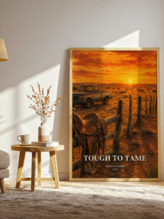 Tough to Tame watercolour print in frame leaning in hallway – romance wall art