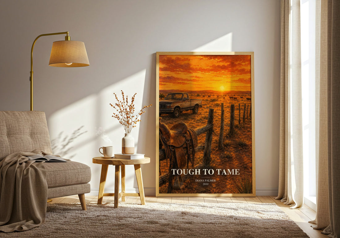 Tough to Tame watercolour print in frame leaning in hallway – romance wall art