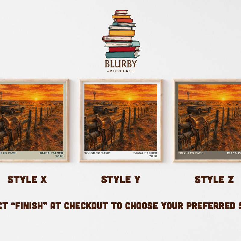 Tough to Tame literary print in frame leaning in hallway – romance wall art