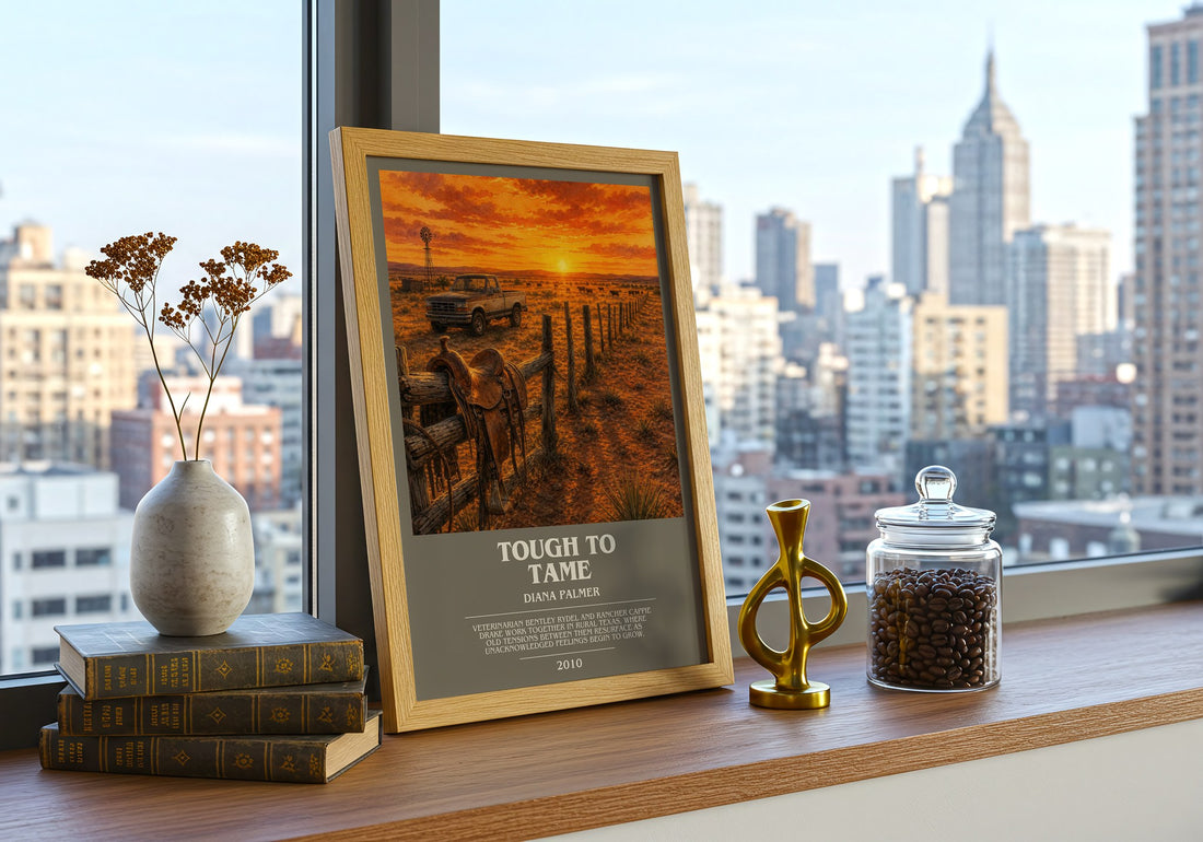Tough to Tame bookish print framed by window – literary home decor