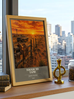Tough to Tame book cover print framed by window – literary home decor