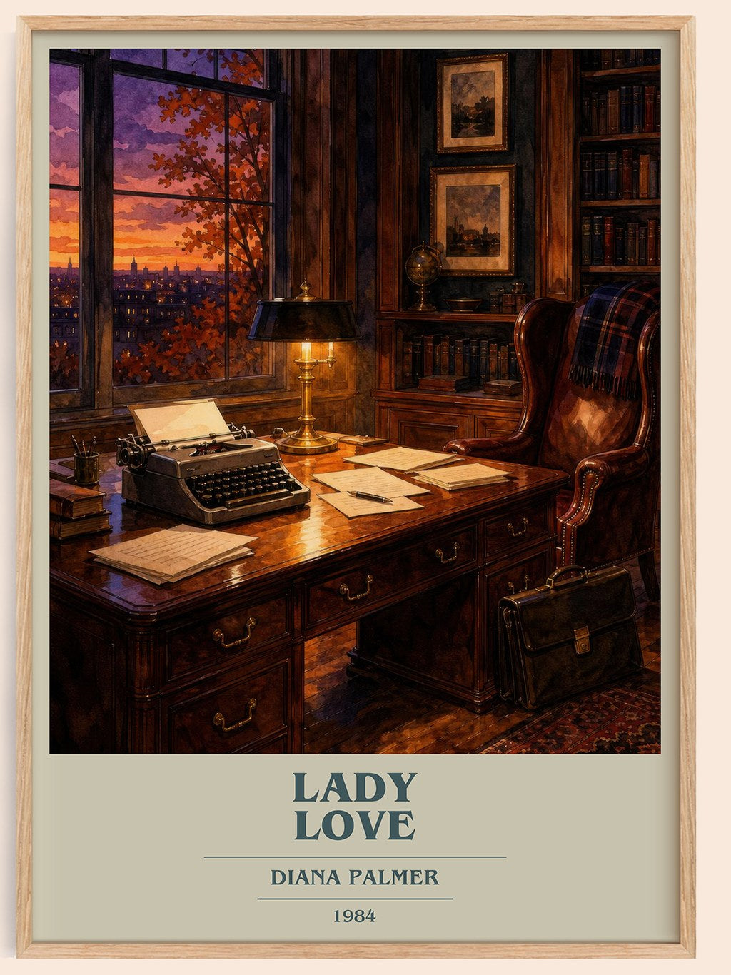 Lady Love book cover book poster by Diana Palmer – framed literary art print