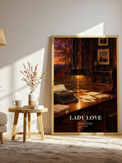 Lady Love watercolour print in frame leaning in hallway – romance wall art