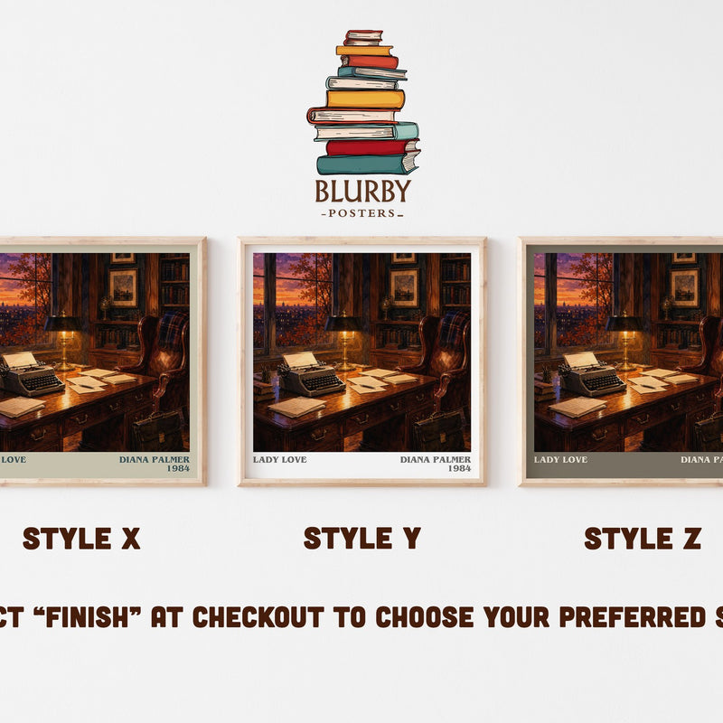 Lady Love literary print in frame leaning in hallway – romance wall art