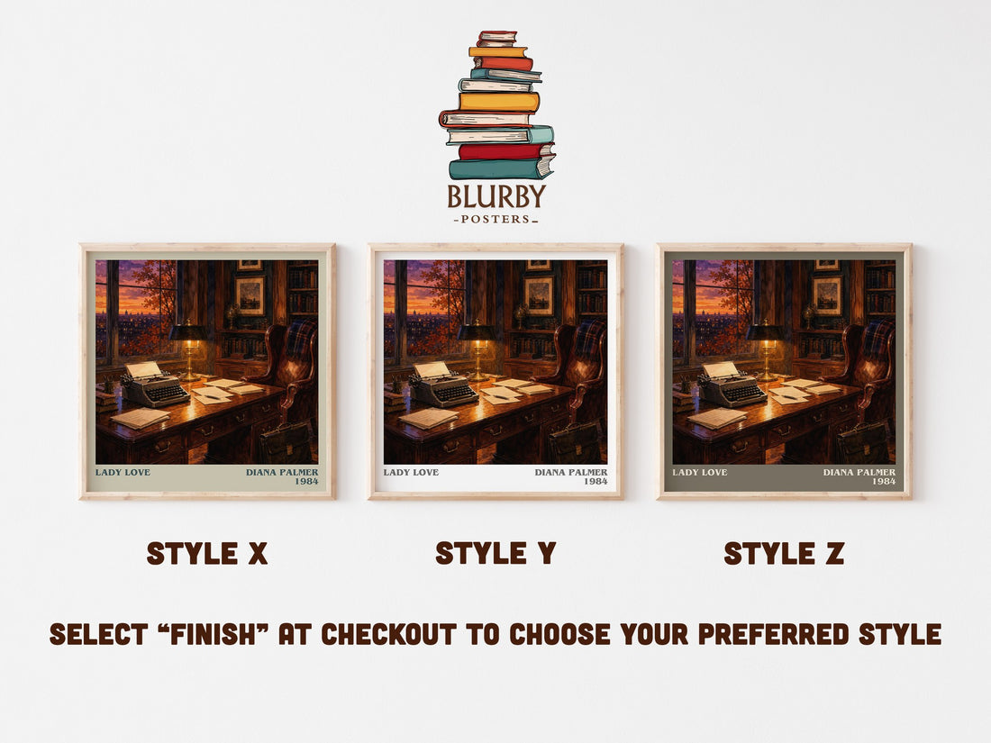 Lady Love literary print in frame leaning in hallway – romance wall art (mockup)