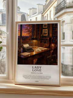 Lady Love bookish poster colour and style options – Diana Palmer book art